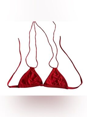 Montce Red Triangle String Bikini Top